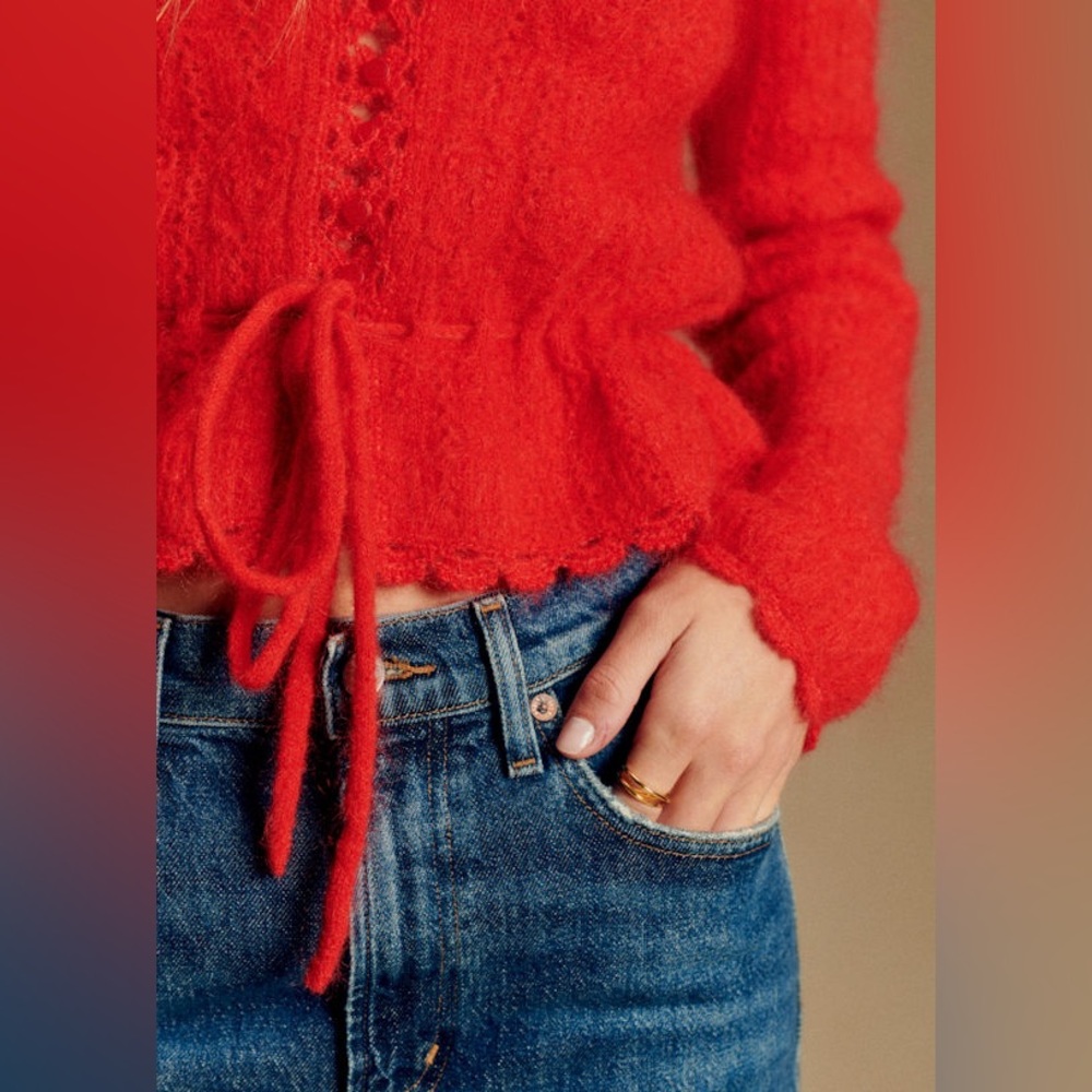 Sézane Elise Cardigan in Red | S - Picture 2 of 16
